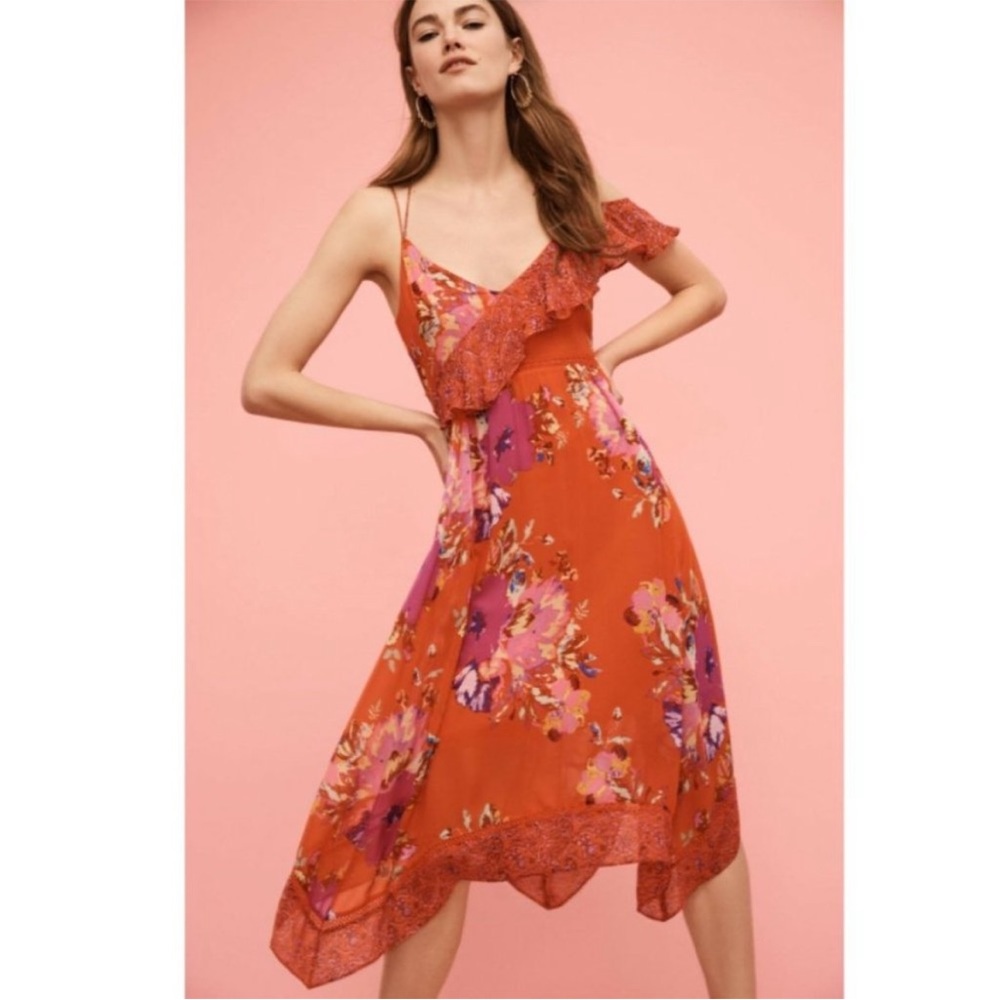 Maeve Grecia Ruffle Midi Dress - Picture 2 of 10